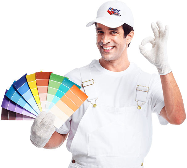 Painter holding a color fan deck