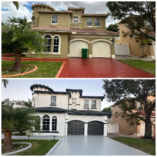 Before-and-after exterior painting examples